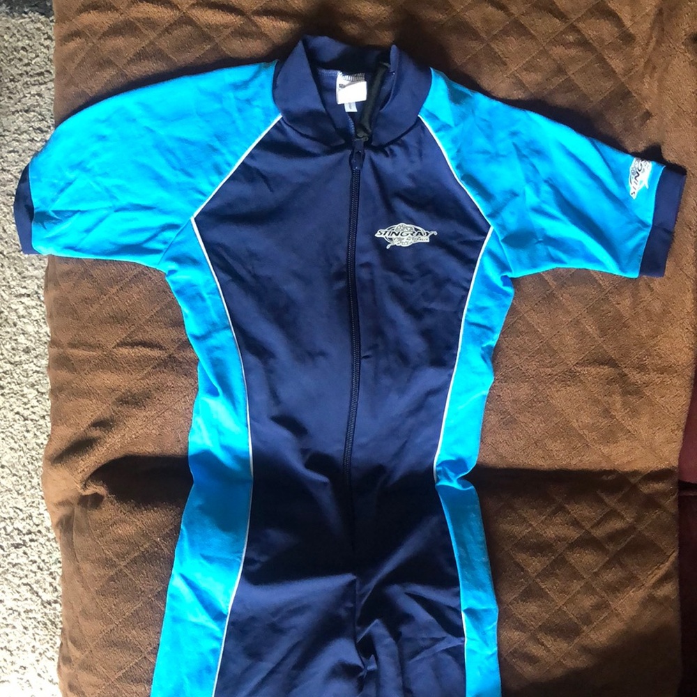 Blue and Black racing swim Suit